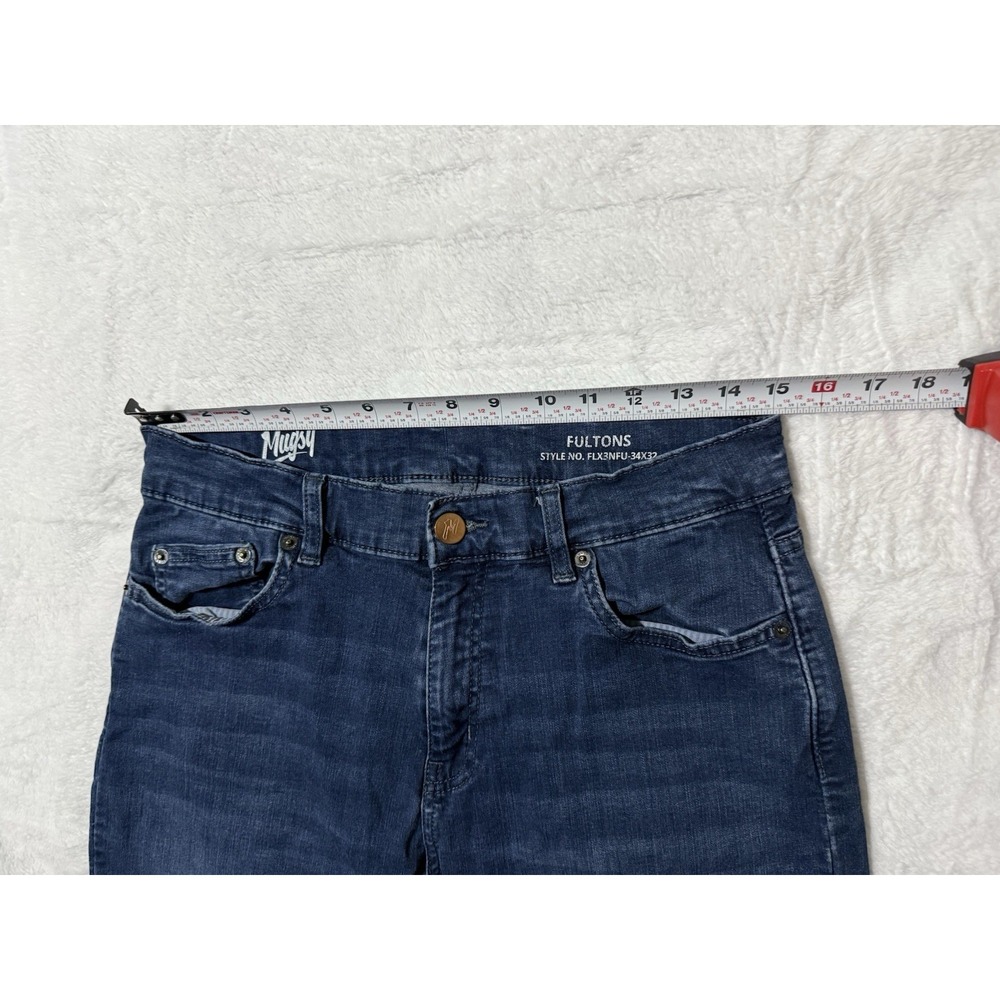 Mugsy Fultons Jeans Mens 30x29‎ Blue Slim Straight Stretch Denim - Picture 5 of 9